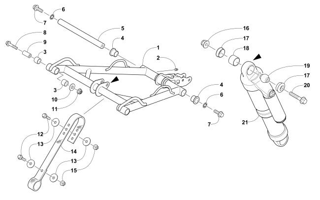 Parts Diagram for Arctic Cat 2016 M 8000 LTD 153 EARLY BUILD SNOWMOBILE REAR SUSPENSION FRONT ARM ASSEMBLY