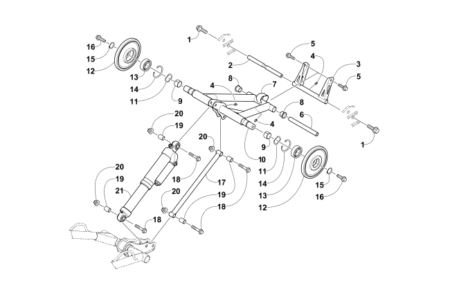 Parts Diagram for Arctic Cat 2016 XF 8000 HIGH COUNTRY LTD ES 141 SNOWMOBILE REAR SUSPENSION REAR ARM ASSEMBLY