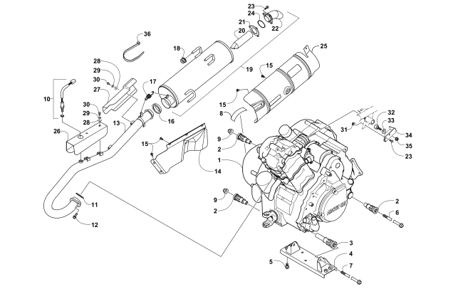 Parts Diagram for Arctic Cat 2015 XR 550 LTD ATV ENGINE AND EXHAUST