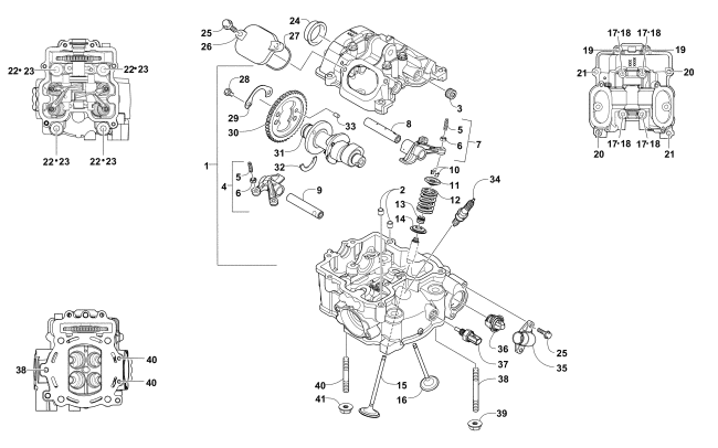Parts Diagram for Arctic Cat 2015 XR 550 LTD ATV CYLINDER HEAD AND CAMSHAFT/VALVE ASSEMBLY