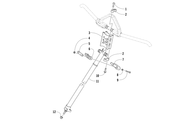 Parts Diagram for Arctic Cat 2017 BEARCAT 7000 XT SNOWMOBILE STEERING POST ASSEMBLY