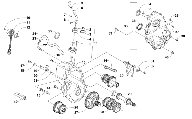 Parts Diagram for Arctic Cat 2016 BEARCAT 7000 XT EARLY BUILD SNOWMOBILE TRANSMISSION ASSEMBLY