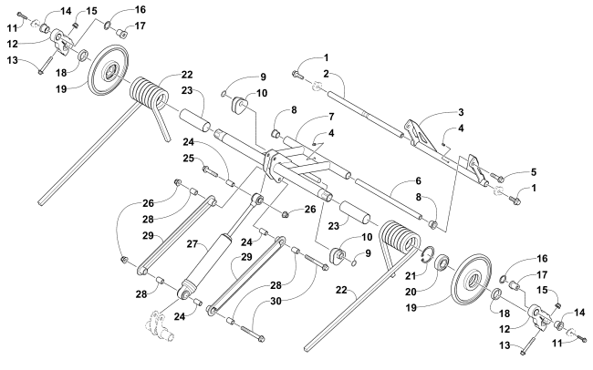 Parts Diagram for Arctic Cat 2016 BEARCAT 7000 XT GROOMER SPECIAL SNOWMOBILE REAR SUSPENSION REAR ARM ASSEMBLY