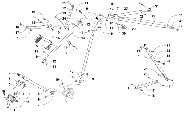 Parts Diagram for Arctic Cat 2016 M 6000 SNO PRO 153 ES SNOWMOBILE STEERING SUPPORT ASSEMBLY