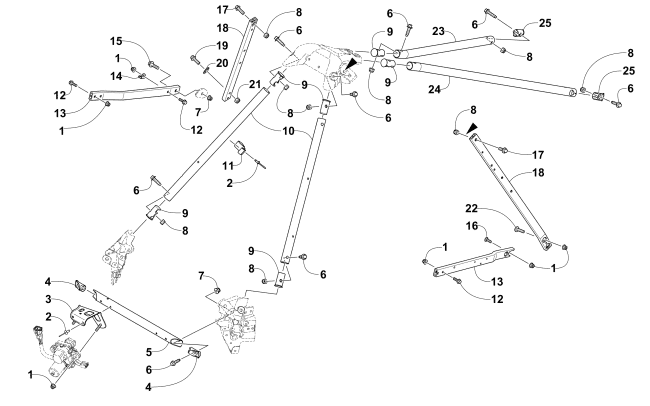 Parts Diagram for Arctic Cat 2016 M 8000 HARDCORE LTD 162 SNOWMOBILE STEERING SUPPORT ASSEMBLY