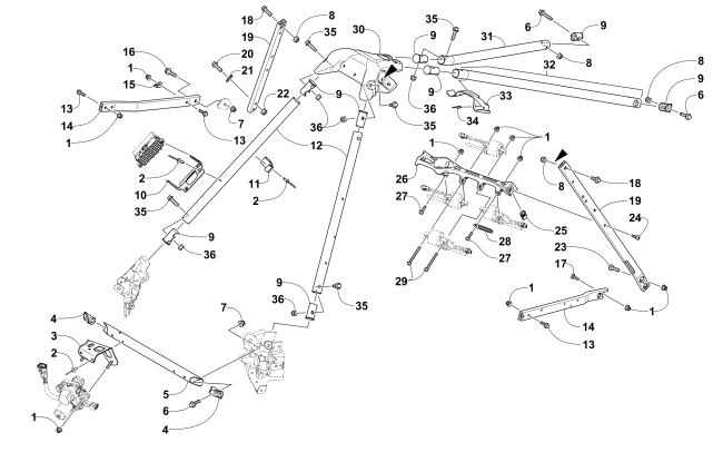 Parts Diagram for Arctic Cat 2016 ZR 8000 LTD ES 137 SNOWMOBILE STEERING SUPPORT ASSEMBLY