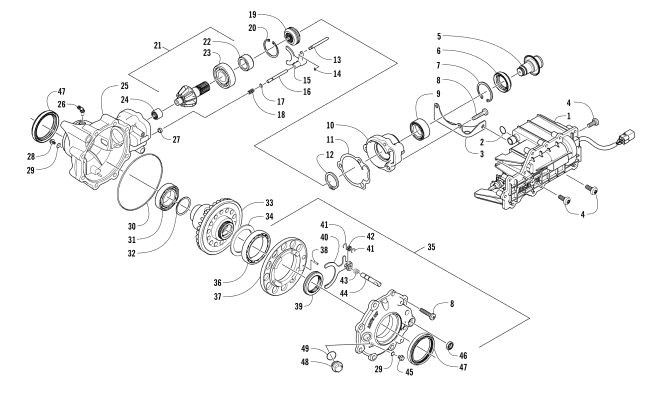 Parts Diagram for Arctic Cat 2015 WILDCAT TRAIL LIME ATV FRONT DRIVE GEARCASE ASSEMBLY
