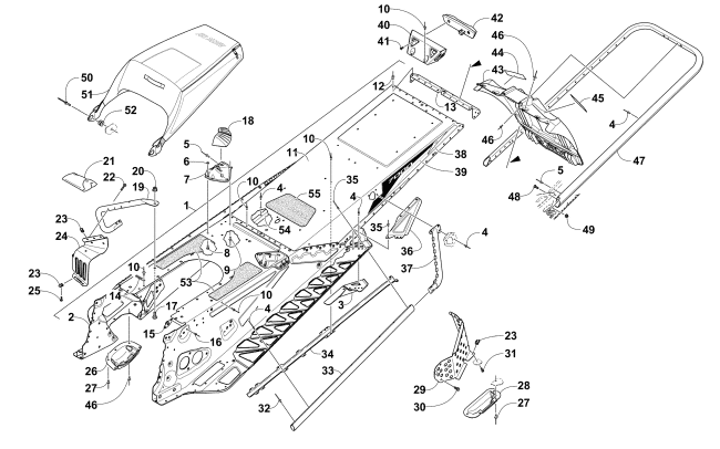 Parts Diagram for Arctic Cat 2016 ZR 7000 137 LXR SNOWMOBILE TUNNEL, REAR BUMPER, AND SNOWFLAP ASSEMBLY