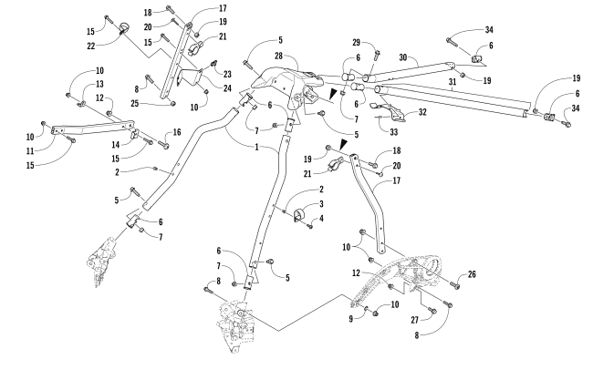 Parts Diagram for Arctic Cat 2016 BEARCAT 3000 LT SNOWMOBILE STEERING SUPPORT ASSEMBLY