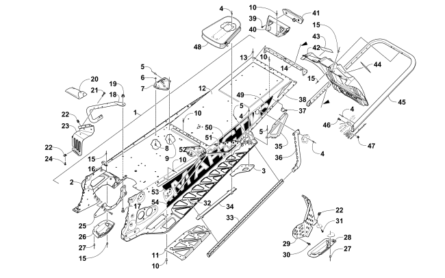 Parts Diagram for Arctic Cat 2016 ZR 6000 R XC SNOWMOBILE TUNNEL, REAR BUMPER, AND SNOWFLAP ASSEMBLY