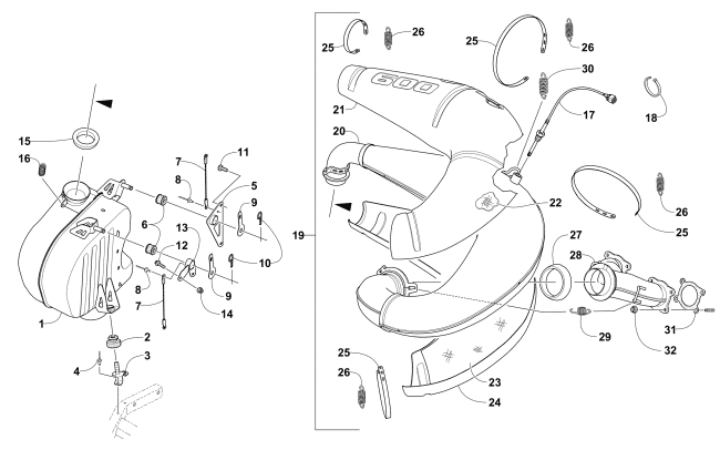 Parts Diagram for Arctic Cat 2016 ZR 6000 R XC SNOWMOBILE EXHAUST ASSEMBLY