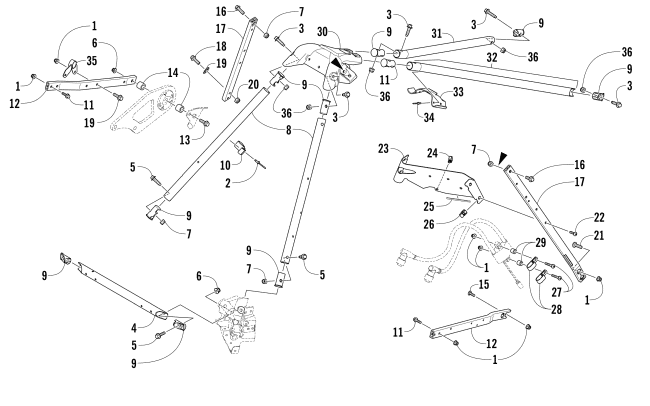 Parts Diagram for Arctic Cat 2016 ZR 4000 LXR 129 SNOWMOBILE STEERING SUPPORT ASSEMBLY