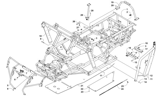 Parts Diagram for Arctic Cat 2016 HDX 700 XT ATV FRAME AND RELATED PARTS (SN# 302246 AND BELOW)