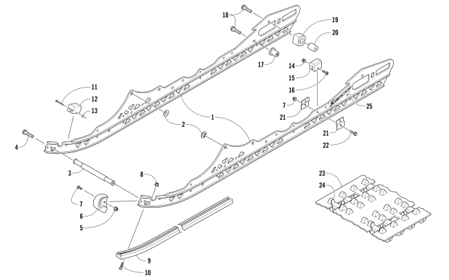 Parts Diagram for Arctic Cat 2016 XF 7000 CROSSTOUR SNOWMOBILE SLIDE RAIL AND TRACK ASSEMBLY