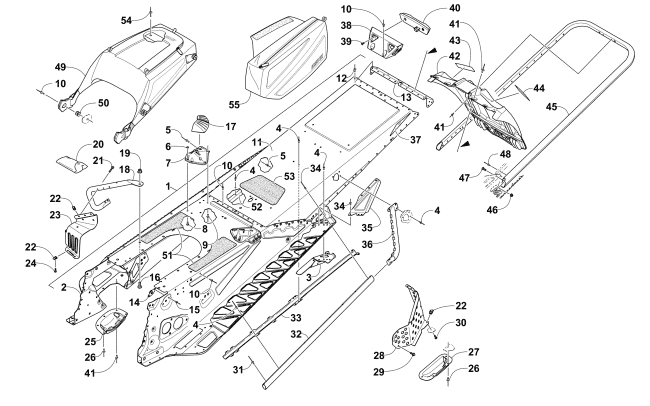 Parts Diagram for Arctic Cat 2016 XF 7000 CROSSTREK SNOWMOBILE TUNNEL, REAR BUMPER, AND SNOWFLAP ASSEMBLY