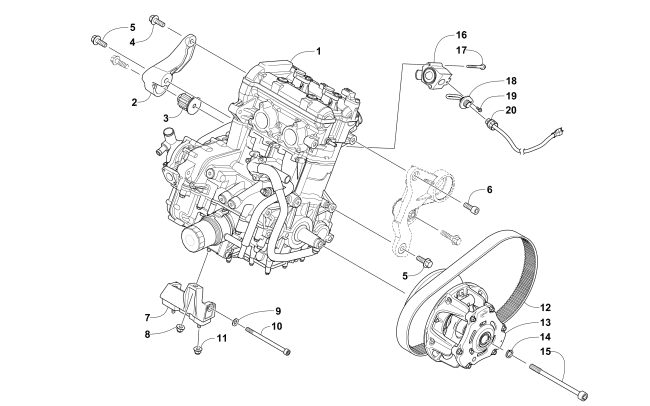 Parts Diagram for Arctic Cat 2016 ZR 9000 129 LTD SNOWMOBILE ENGINE AND RELATED PARTS