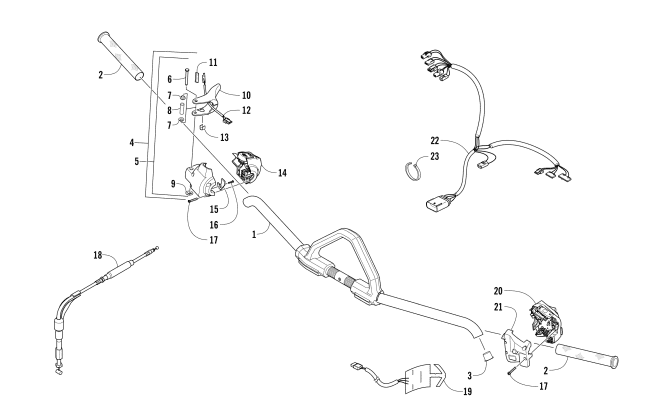 Parts Diagram for Arctic Cat 2018 XF 9000 HIGH COUNTRY LTD 153 (1.75) SNOWMOBILE HANDLEBAR AND CONTROLS