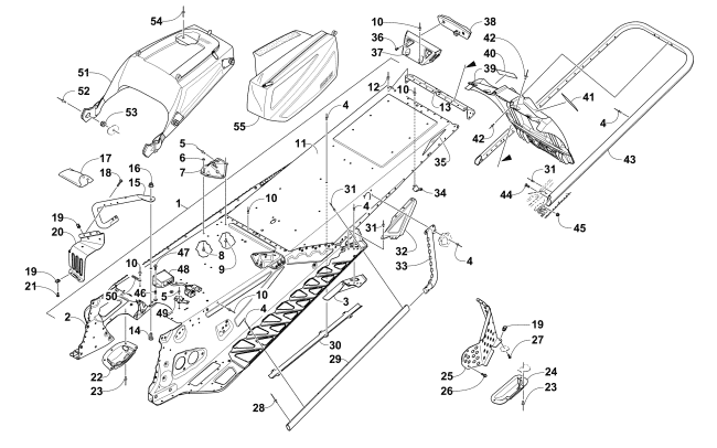 Parts Diagram for Arctic Cat 2016 XF 9000 CROSSTREK 137 SNOWMOBILE TUNNEL, REAR BUMPER, AND SNOWFLAP ASSEMBLY