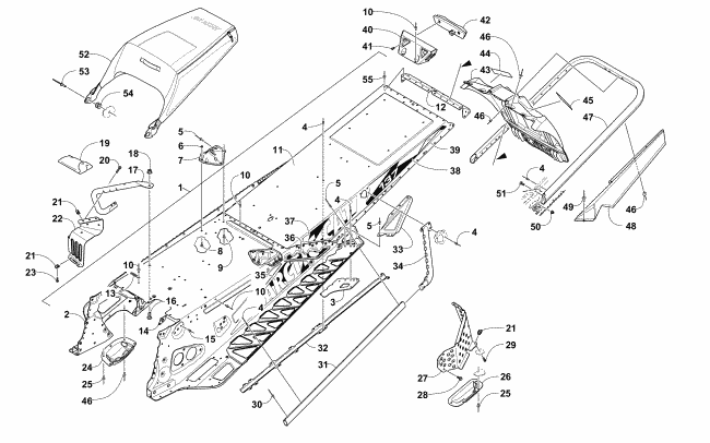 Parts Diagram for Arctic Cat 2016 ZR 9000 LTD 137 SNOWMOBILE TUNNEL, REAR BUMPER, AND SNOWFLAP ASSEMBLY