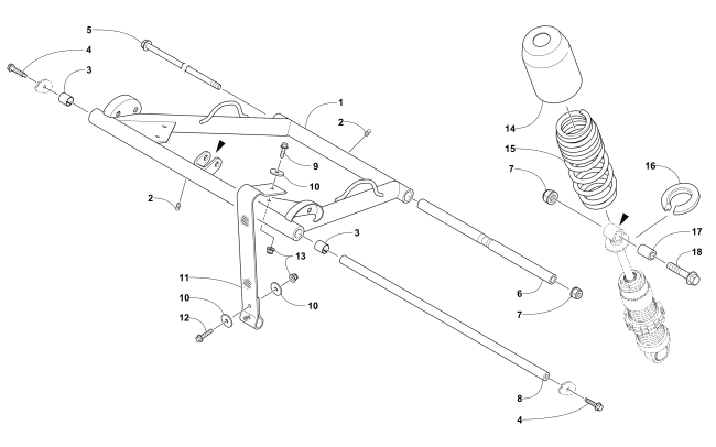 Parts Diagram for Arctic Cat 2017 BEARCAT 7000 XT GROOMER SPECIAL SNOWMOBILE REAR SUSPENSION FRONT ARM ASSEMBLY