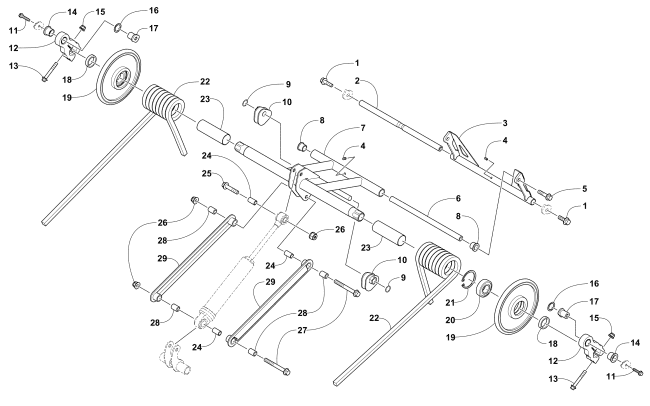 Parts Diagram for Arctic Cat 2017 BEARCAT 7000 XT GROOMER SPECIAL SNOWMOBILE REAR SUSPENSION REAR ARM ASSEMBLY