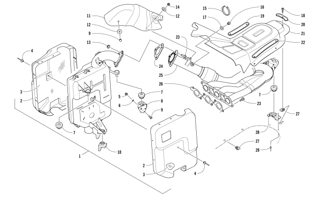 Parts Diagram for Arctic Cat 2017 BEARCAT 7000 XT GROOMER SPECIAL SNOWMOBILE EXHAUST ASSEMBLY
