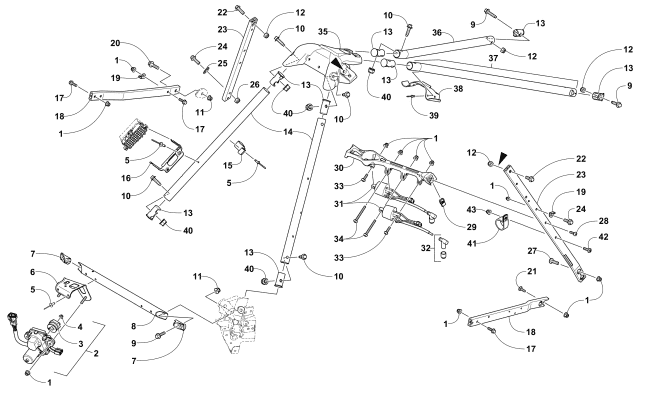 Parts Diagram for Arctic Cat 2017 ZR 6000 LTD ES 129 EARLY BUILD SNOWMOBILE STEERING SUPPORT ASSEMBLY