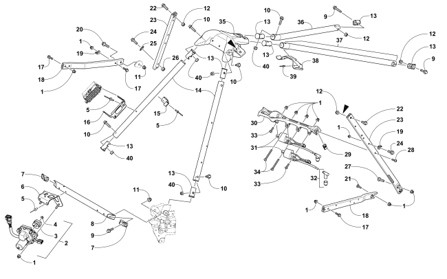 Parts Diagram for Arctic Cat 2017 ZR 6000 EL TIGRE ES 137 SNOWMOBILE STEERING SUPPORT ASSEMBLY