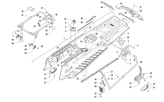 Parts Diagram for Arctic Cat 2018 XF 7000 CROSSTOUR SNOWMOBILE TUNNEL AND REAR RACK ASSEMBLY