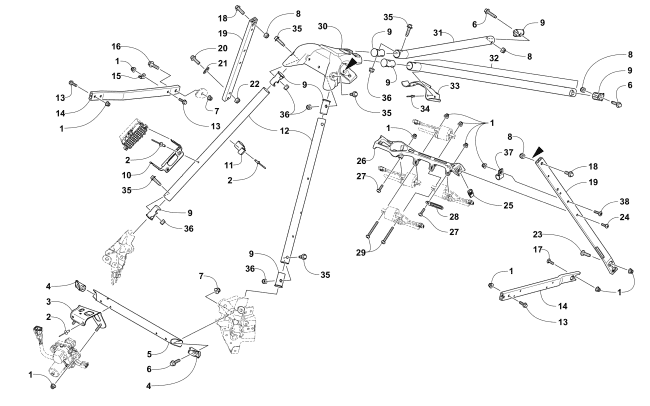 Parts Diagram for Arctic Cat 2017 XF 8000 CROSS COUNTRY LTD ES 137 SNOWMOBILE STEERING SUPPORT ASSEMBLY