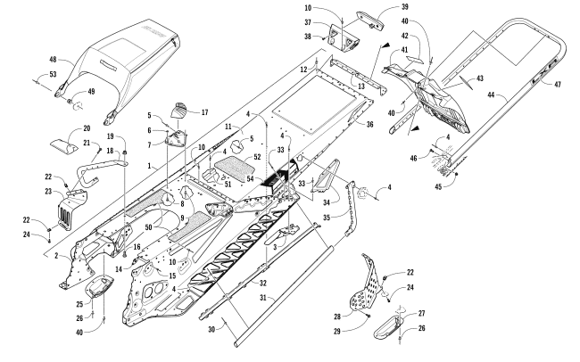 Parts Diagram for Arctic Cat 2017 ZR 7000 LXR 137 SNOWMOBILE TUNNEL, REAR BUMPER, AND SNOWFLAP ASSEMBLY