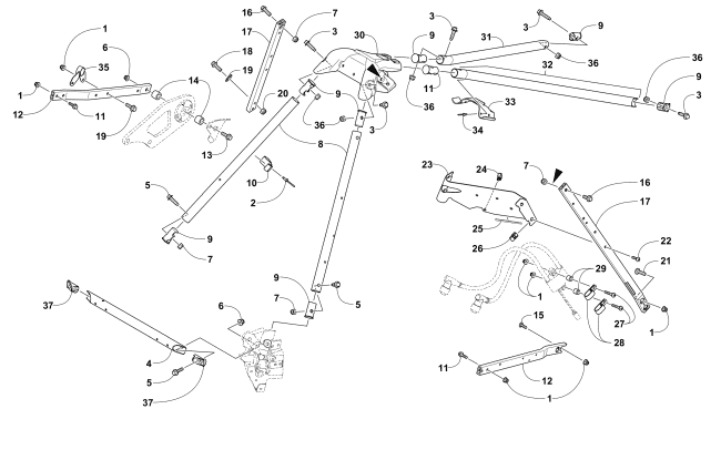 Parts Diagram for Arctic Cat 2017 ZR 4000 LXR 129 SNOWMOBILE STEERING SUPPORT ASSEMBLY