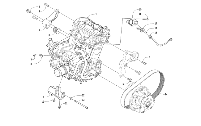 Parts Diagram for Arctic Cat 2017 ZR 5000 LXR 137 SNOWMOBILE ENGINE AND RELATED PARTS