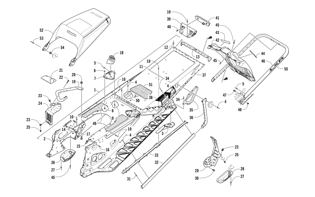 Parts Diagram for Arctic Cat 2017 ZR 7000 LXR 129 SNOWMOBILE TUNNEL, REAR BUMPER, AND SNOWFLAP ASSEMBLY