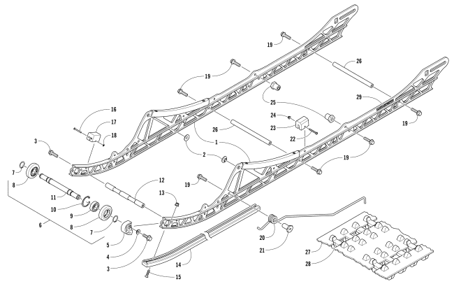 Parts Diagram for Arctic Cat 2017 M 8000 LTD 153 SNOWMOBILE SLIDE RAIL AND TRACK ASSEMBLY