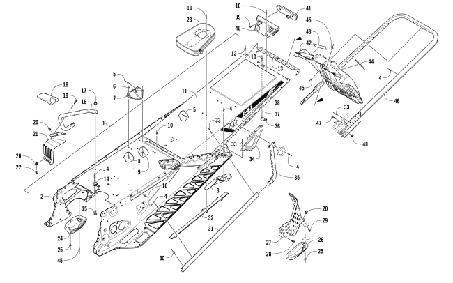 Parts Diagram for Arctic Cat 2017 XF 8000 HIGH COUNTRY 141 SNOWMOBILE TUNNEL, REAR BUMPER, AND SNOWFLAP ASSEMBLY