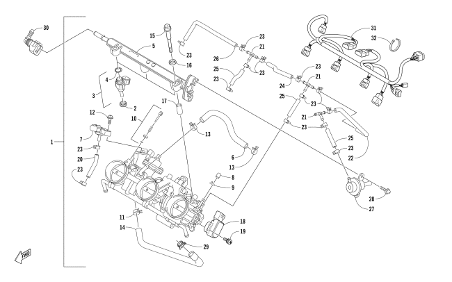 Parts Diagram for Arctic Cat 2018 XF 9000 HIGH COUNTRY LTD 153 (1.75) SNOWMOBILE THROTTLE BODY ASSEMBLY