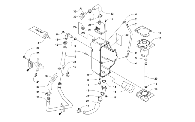 Parts Diagram for Arctic Cat 2018 ZR 9000 SNO PRO 137 SNOWMOBILE OIL TANK ASSEMBLY