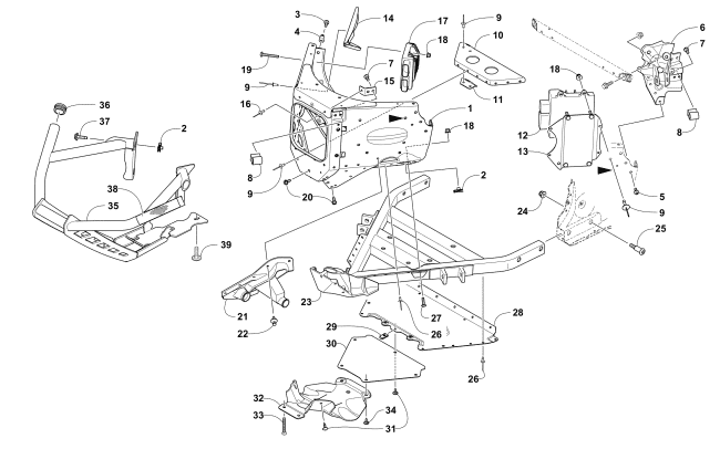 Parts Diagram for Arctic Cat 2017 ZR 7000 LTD 137 SNOWMOBILE FRONT BUMPER AND FRAME ASSEMBLY