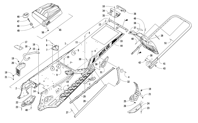 Parts Diagram for Arctic Cat 2017 M 8000 LTD 162 (3.0) SNOWMOBILE TUNNEL, REAR BUMPER, AND SNOWFLAP ASSEMBLY