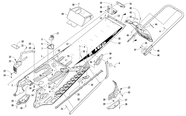 Parts Diagram for Arctic Cat 2017 M 9000 KING CAT 162 SNOWMOBILE TUNNEL, REAR BUMPER, AND SNOWFLAP ASSEMBLY