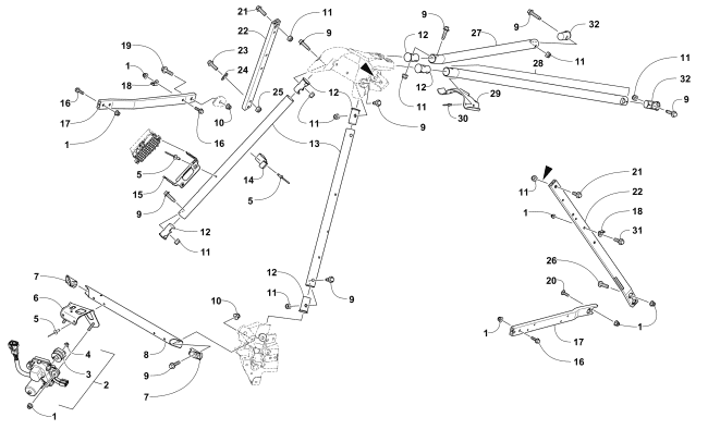 Parts Diagram for Arctic Cat 2016 M 6000 ES 153 SNOWMOBILE STEERING SUPPORT ASSEMBLY
