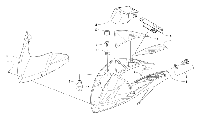 Parts Diagram for Arctic Cat 2018 XF 8000 HIGH COUNTRY LTD ES 153 SNOWMOBILE WINDSHIELD AND INSTRUMENTS ASSEMBLIES