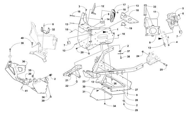 Parts Diagram for Arctic Cat 2018 M 9000 KING CAT 162 SNOWMOBILE FRONT FRAME ASSEMBLY