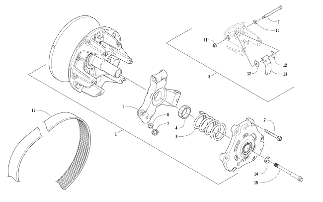 Parts Diagram for Arctic Cat 2018 XF 9000 HIGH COUNTRY LTD 153 (2.20) SNOWMOBILE DRIVE CLUTCH