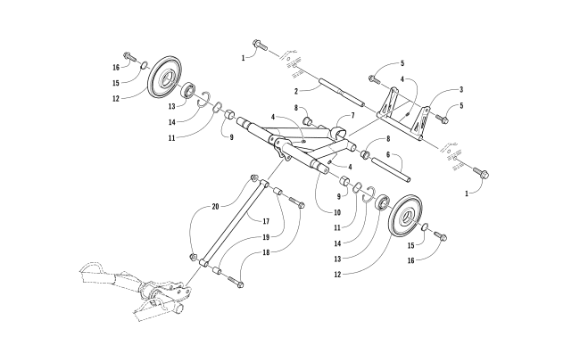 Parts Diagram for Arctic Cat 2018 M 9000 KING CAT 162 EARLY BUILD SNOWMOBILE REAR SUSPENSION REAR ARM ASSEMBLY