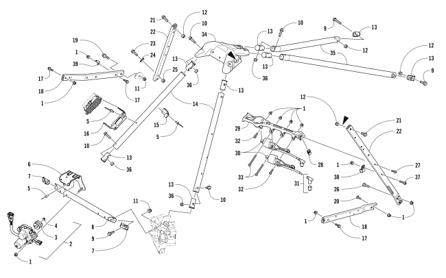 Parts Diagram for Arctic Cat 2018 ZR 6000 CROSSTREK ES 137 SNOWMOBILE STEERING SUPPORT ASSEMBLY