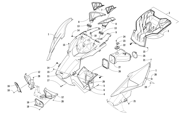 Parts Diagram for Arctic Cat 2018 ZR 6000 RR ES 137 SNOWMOBILE HOOD AND AIR INTAKE ASSEMBLY
