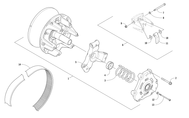 Parts Diagram for Arctic Cat 2018 XF 8000 HIGH COUNTRY LTD ES 153 SNOWMOBILE DRIVE CLUTCH