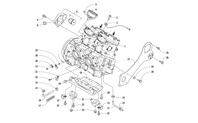 Parts Diagram for Arctic Cat 2018 ZR 8000 SNO PRO ES 129 SNOWMOBILE ENGINE AND RELATED PARTS